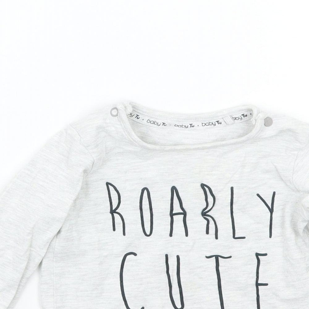 TU Baby Grey   Basic T-Shirt Size 9-12 Months
