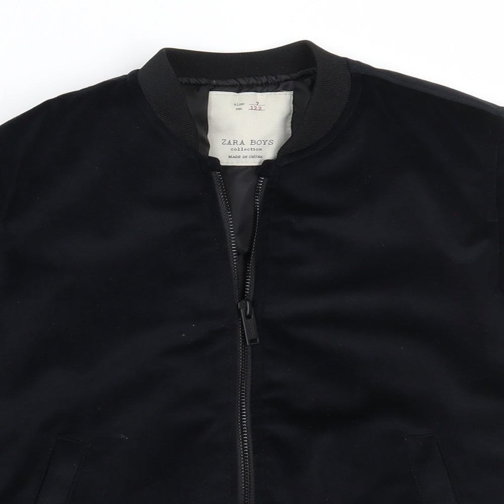 Zara Boys Black   Jacket Coat Size 7 Years