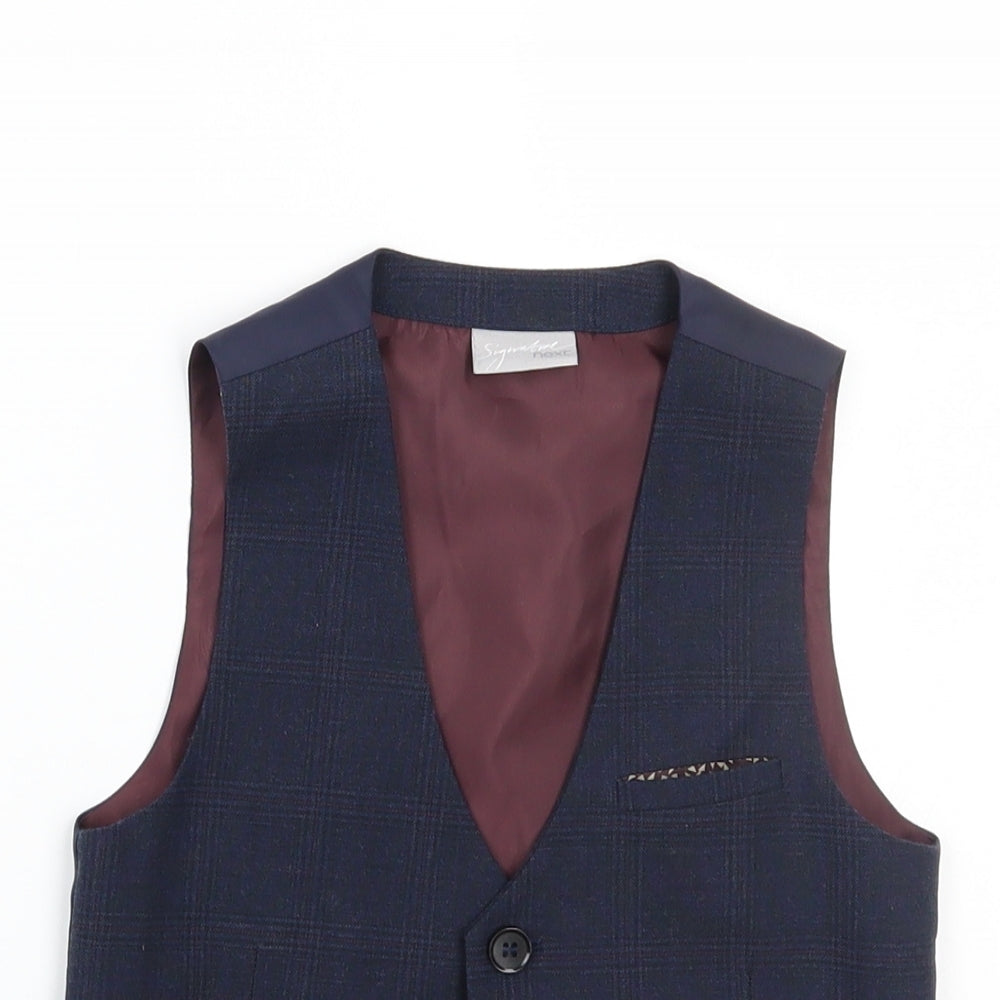 NEXT Boys Blue Check  Jacket Waistcoat Size 5 Years