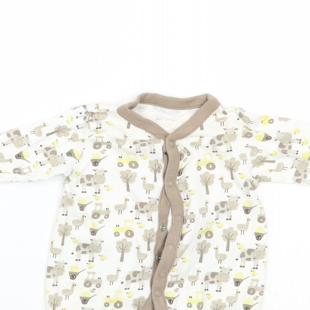 Mothercare Baby White   Babygrow One-Piece Size 0-3 Months