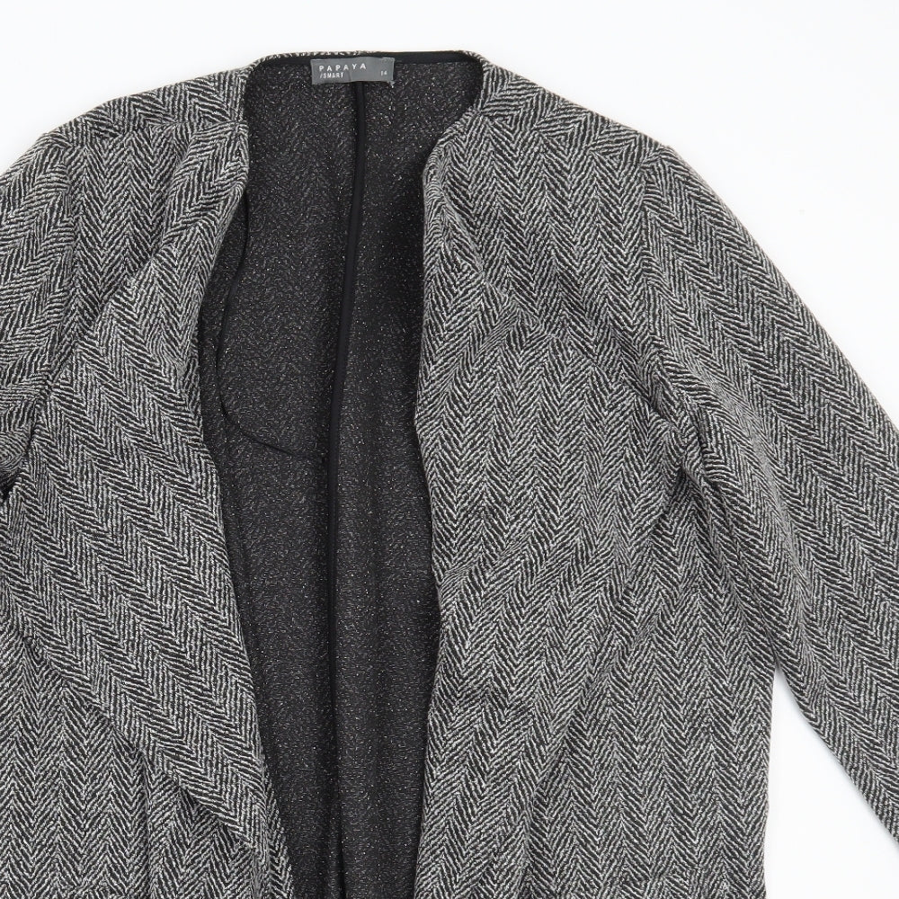 Papaya Womens Grey   Cardigan Jumper Size 14