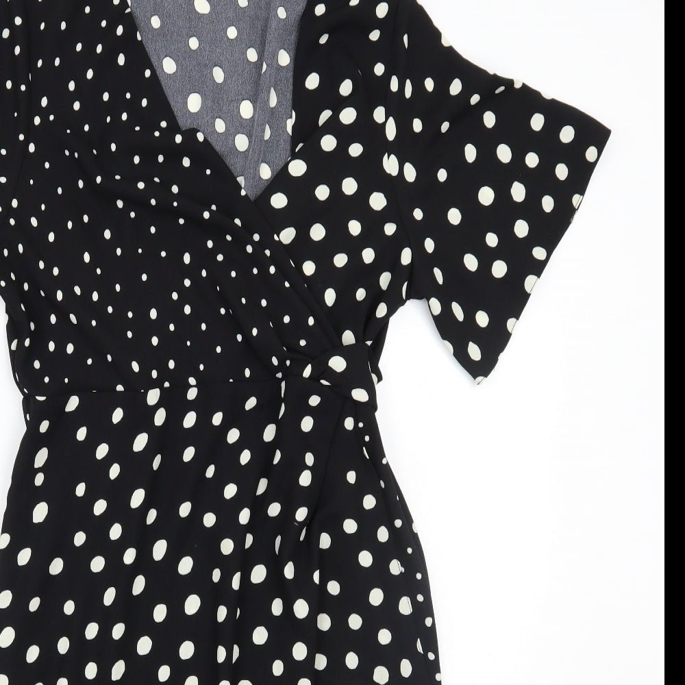 Dorothy Perkins Womens Black Polka Dot  A-Line  Size 12