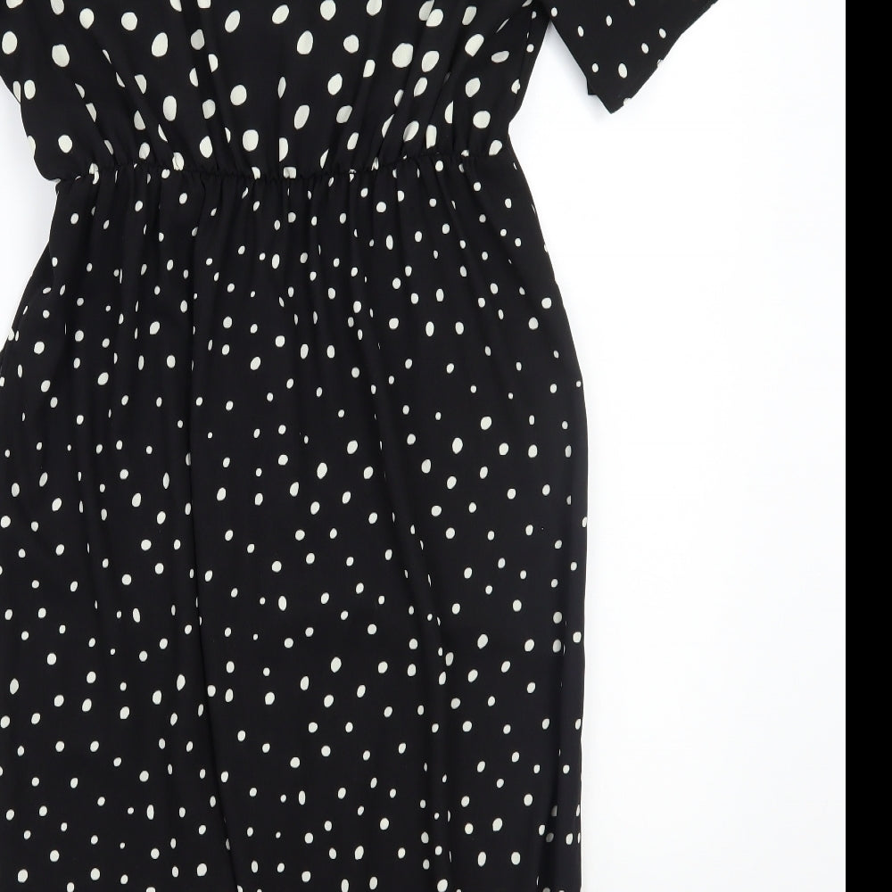 Dorothy Perkins Womens Black Polka Dot  A-Line  Size 12
