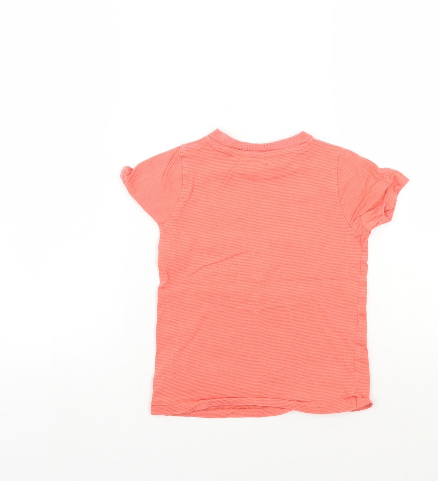 Marks and Spencer Boys Orange Striped  Basic T-Shirt Size 2-3 Years