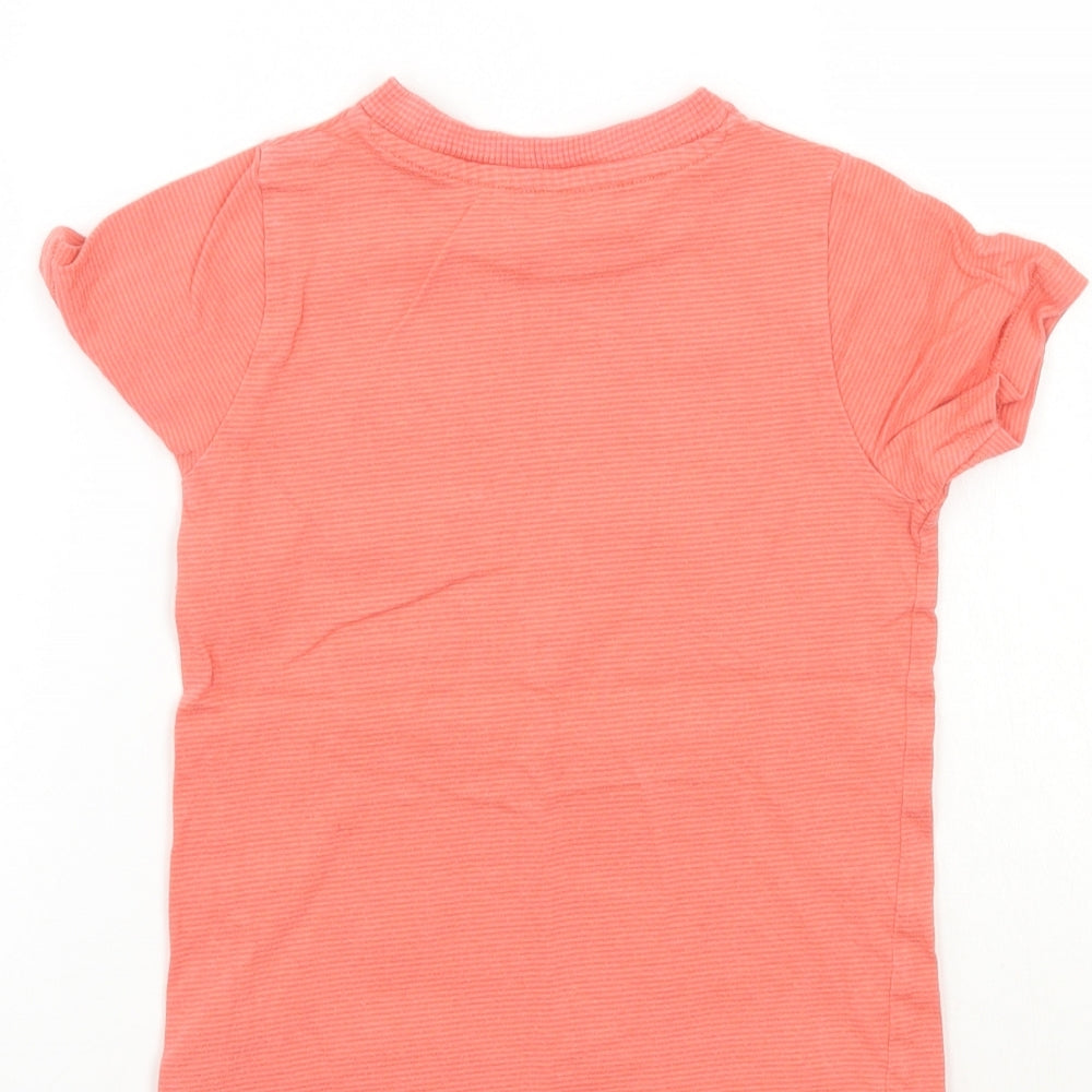 Marks and Spencer Boys Orange Striped  Basic T-Shirt Size 2-3 Years