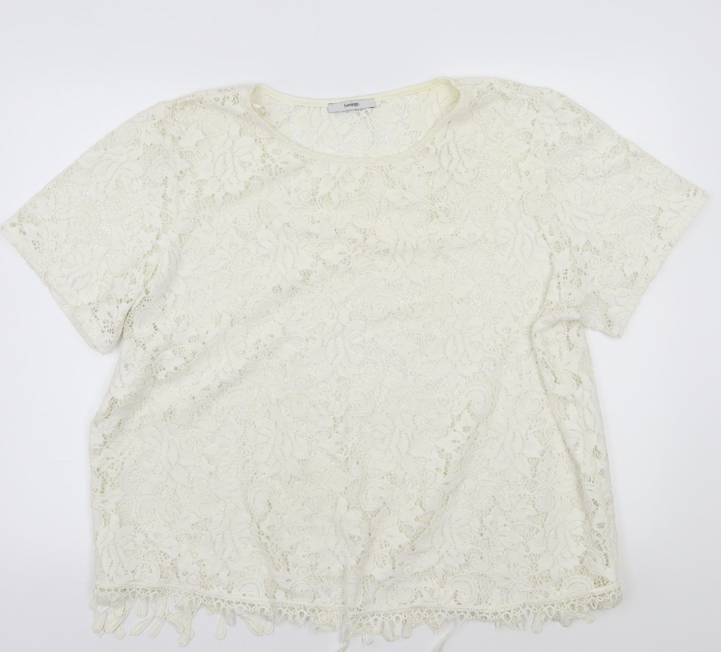 George Womens White   Basic T-Shirt Size 22