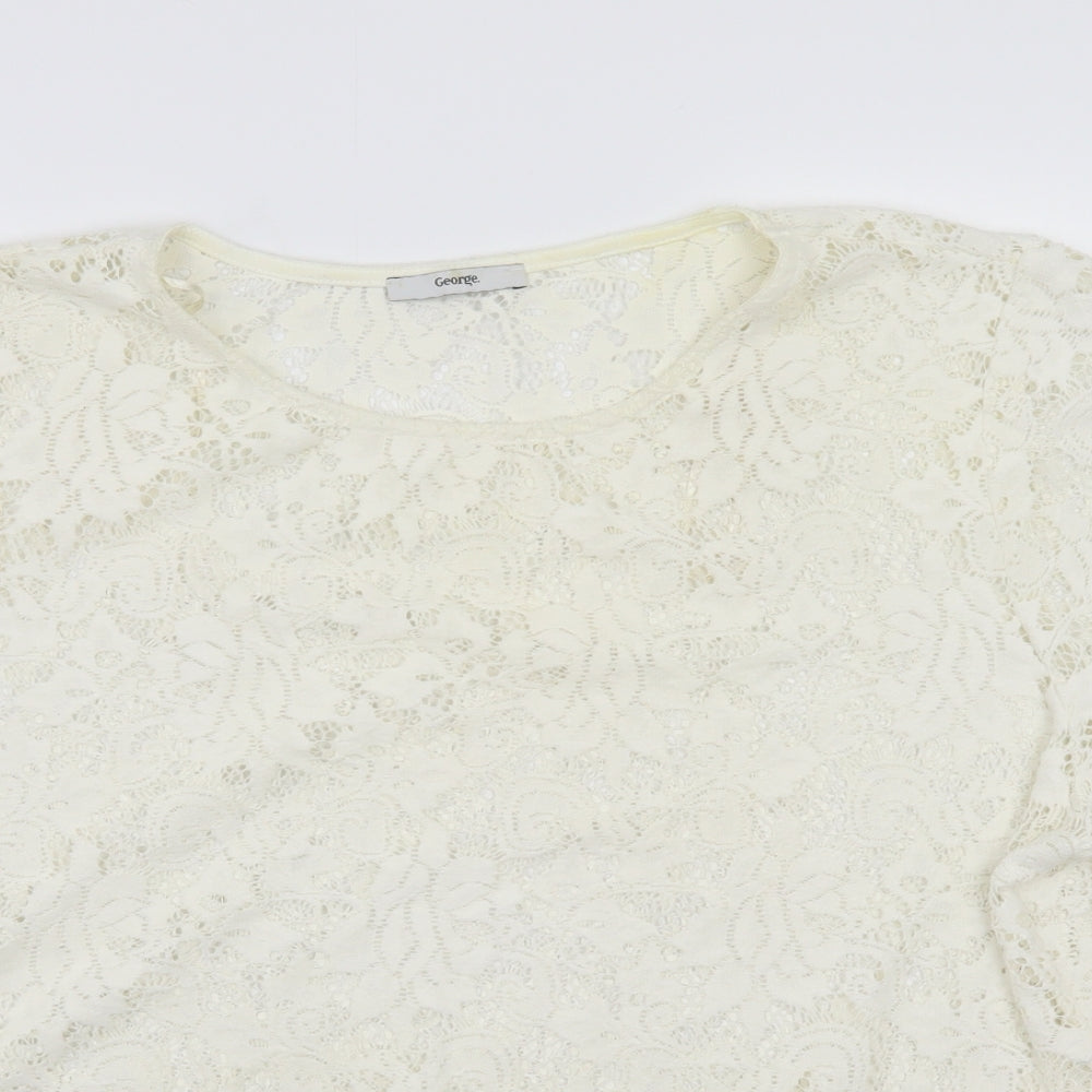 George Womens White   Basic T-Shirt Size 22