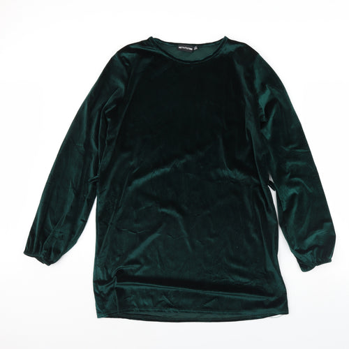 pretty little Thing Womens Green  Velour Mini  Size 12