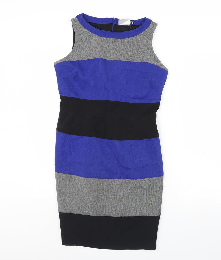 J taylor Womens Blue Pencil Dress Size 4
