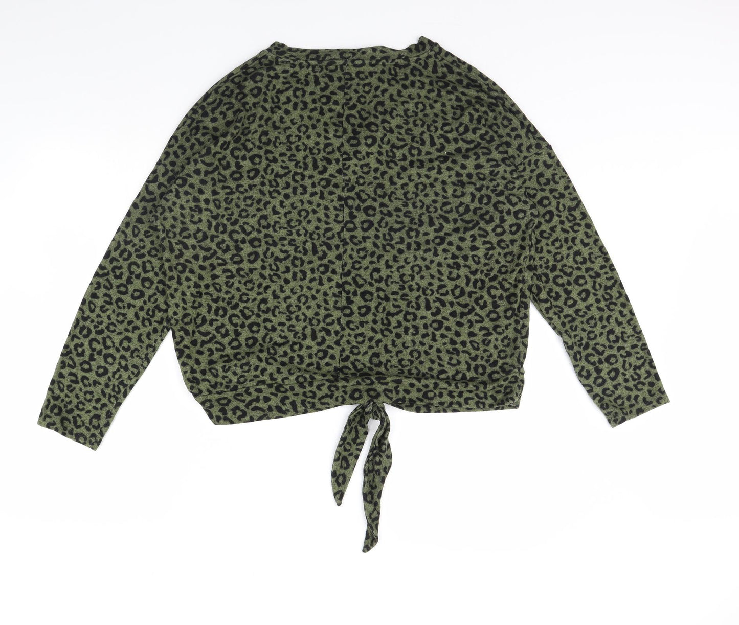 F&F Womens Green Animal Print  Pullover Jumper Size 16