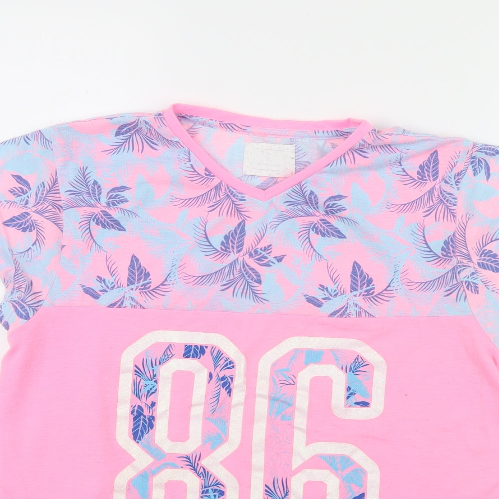 Time To Dream  Womens Pink Solid  Cami Pyjama Top Size M  - palm springs