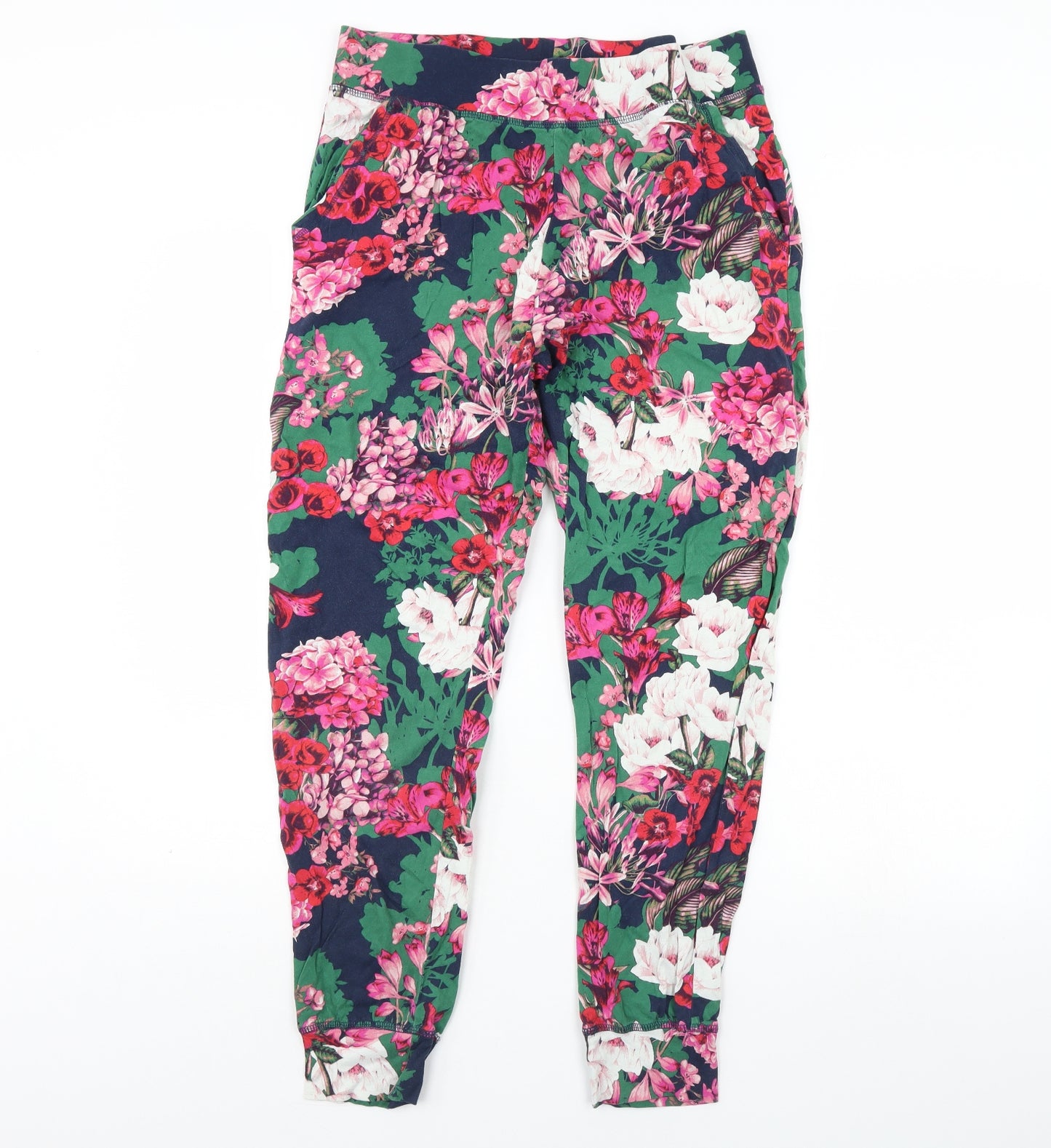 NEXT Womens Blue Floral  Trousers  Size M L30 in