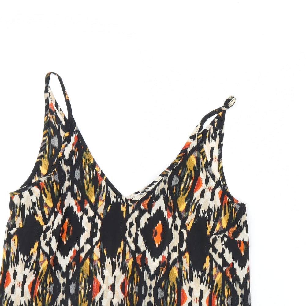 Papaya Womens Black Geometric  Basic Tank Size 10