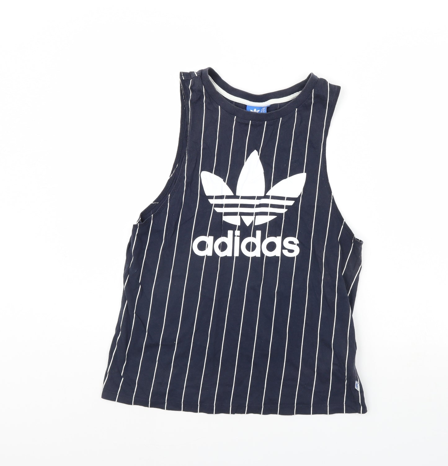 adidas Womens Blue Striped  Basic Tank Size 10