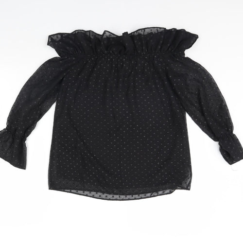 Papaya Womens Black   Basic Blouse Size 10