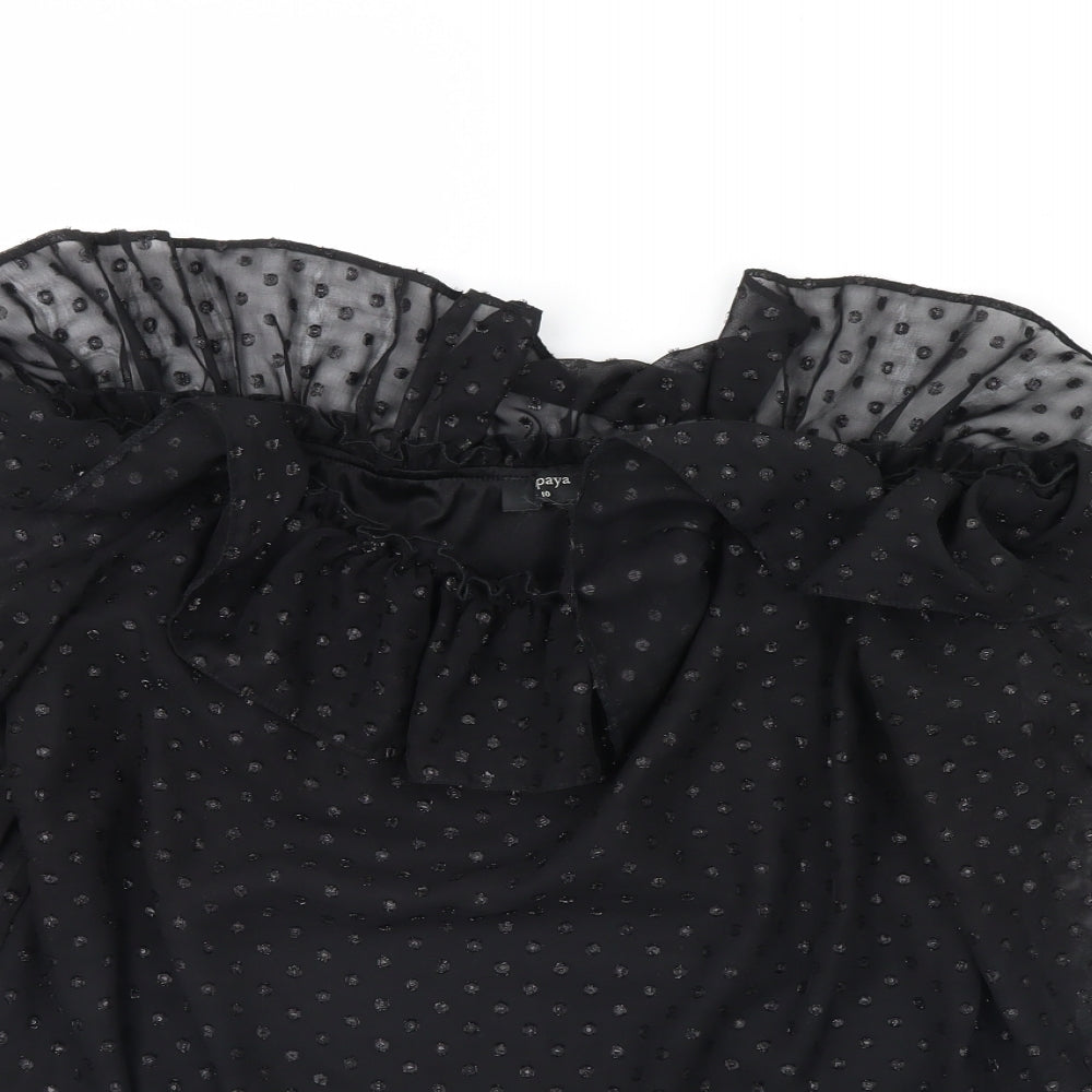 Papaya Womens Black   Basic Blouse Size 10