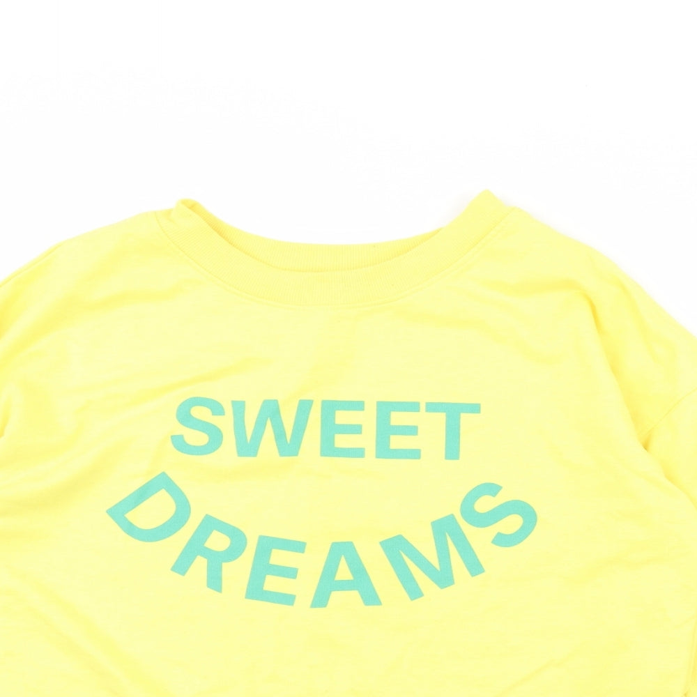 Time To Dream  Womens Yellow   Pullover Jumper Size L  - sweet dreams