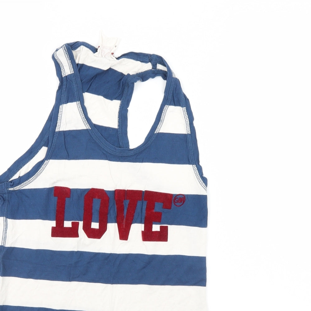 NEXT Womens Blue Striped  Basic Tank Size 8