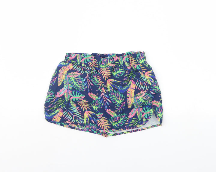Primark Girls Blue Floral Bermuda Shorts Size 10 Years