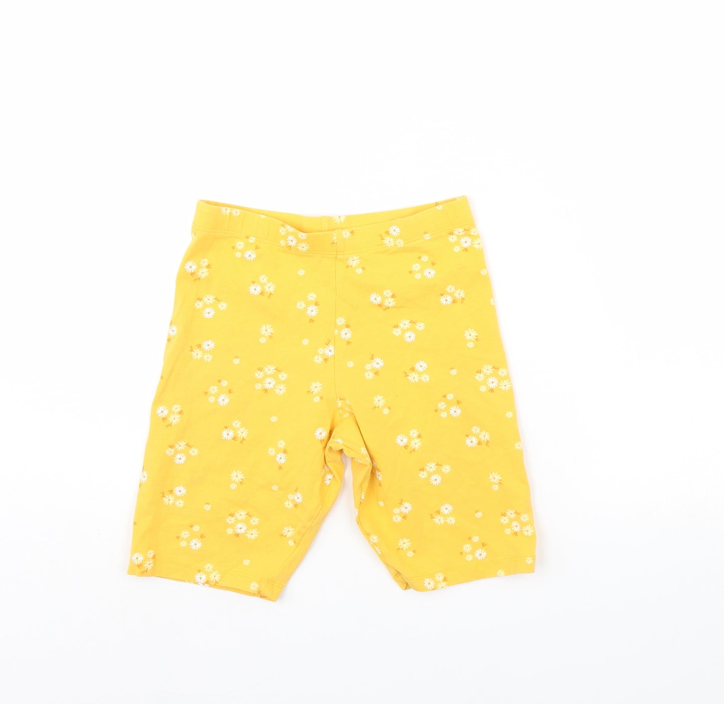 George Girls Yellow Floral  Compression Shorts Size 10 Years