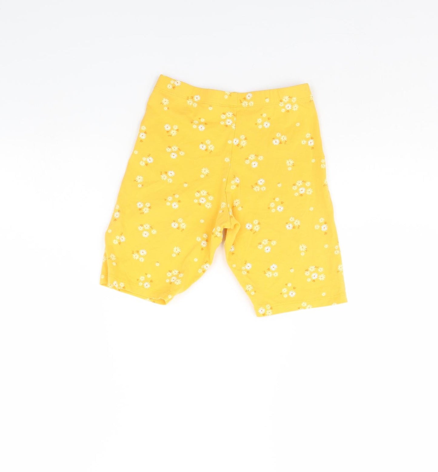 George Girls Yellow Floral  Compression Shorts Size 10 Years