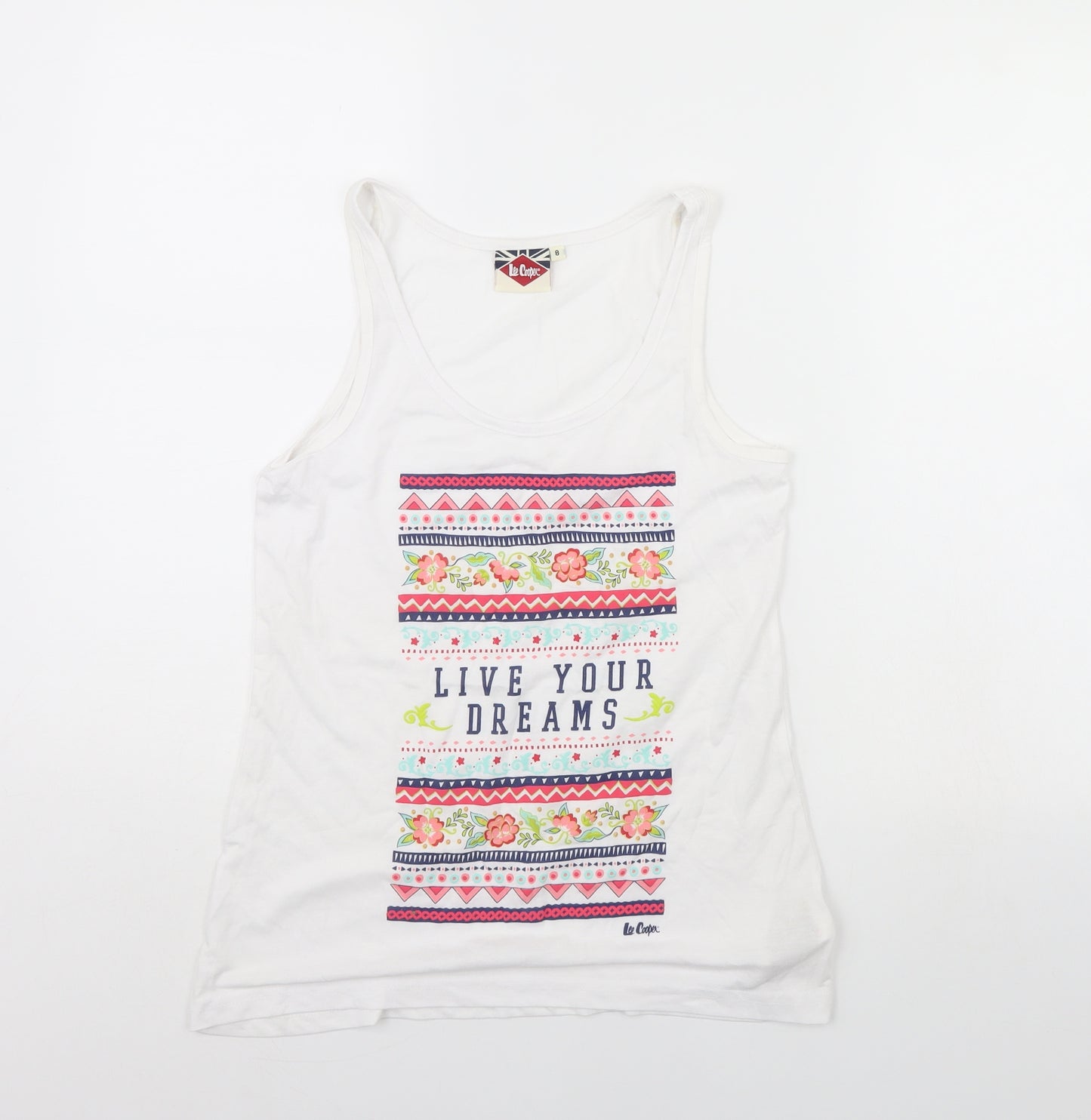 Lee Cooper Womens White   Basic Tank Size 8