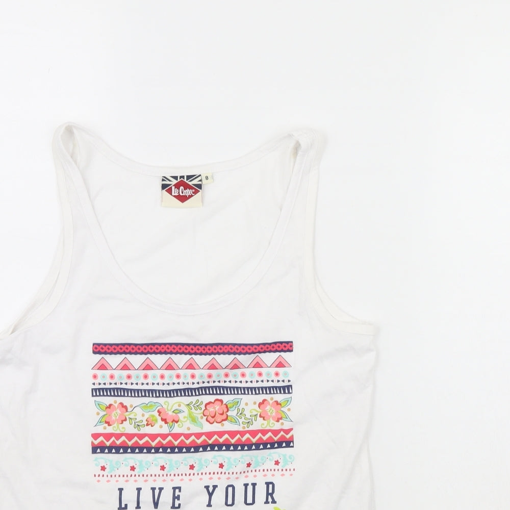 Lee Cooper Womens White   Basic Tank Size 8