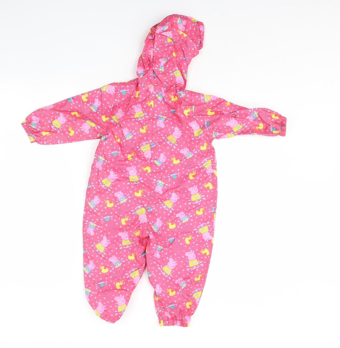 Nutmeg Girls Pink Spotted  Coverall One-Piece Size 12 Months  - Peppa Pig