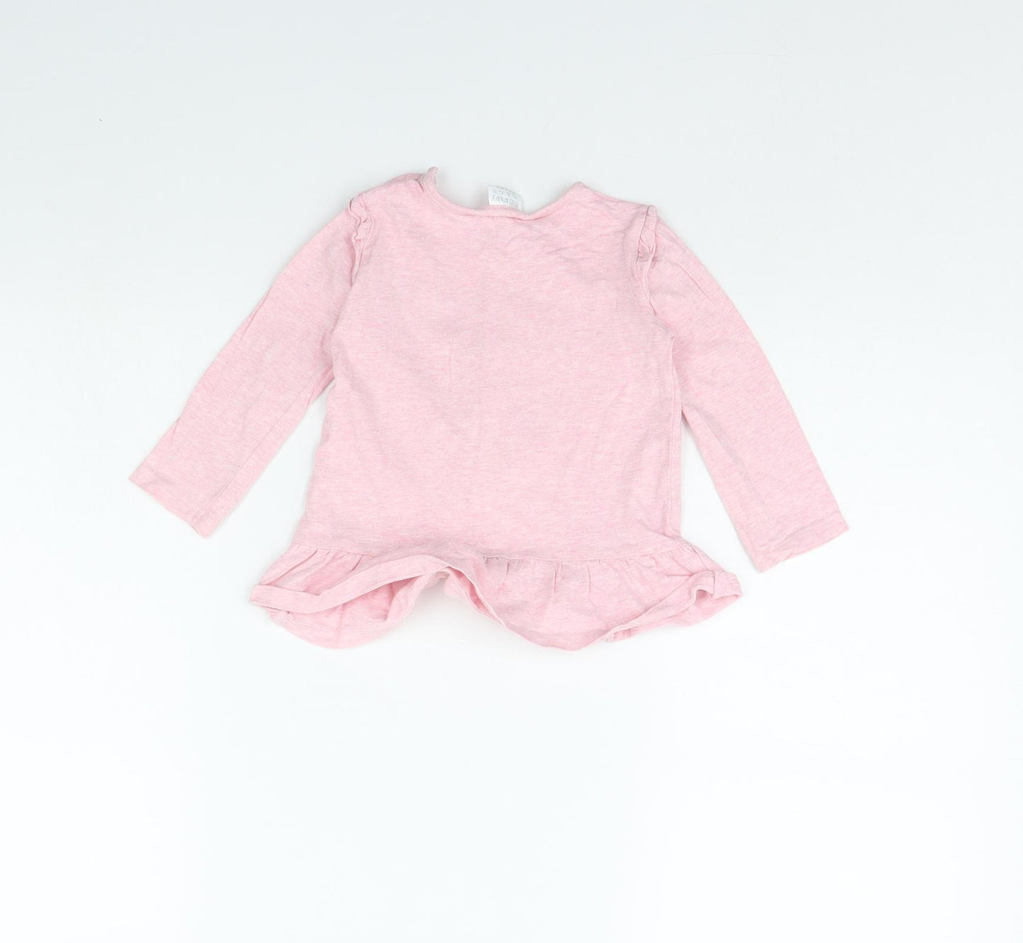 F&F Girls Pink   Basic T-Shirt Size 9-12 Months  - Rabbit