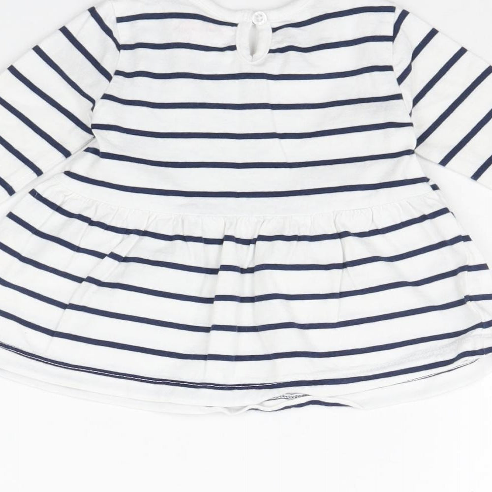 Lullaby Baby White Striped  Basic T-Shirt Size 6-9 Months