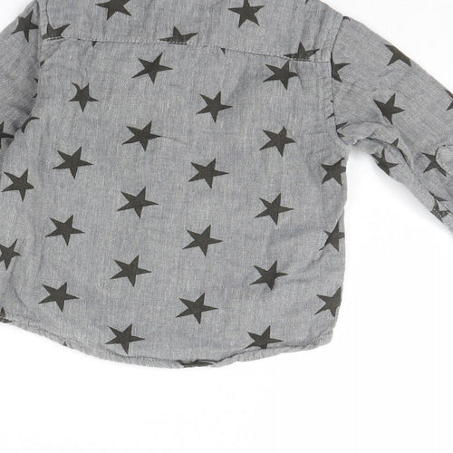 TU Boys Grey Spotted  Basic Button-Up Size 9-12 Months  - Star