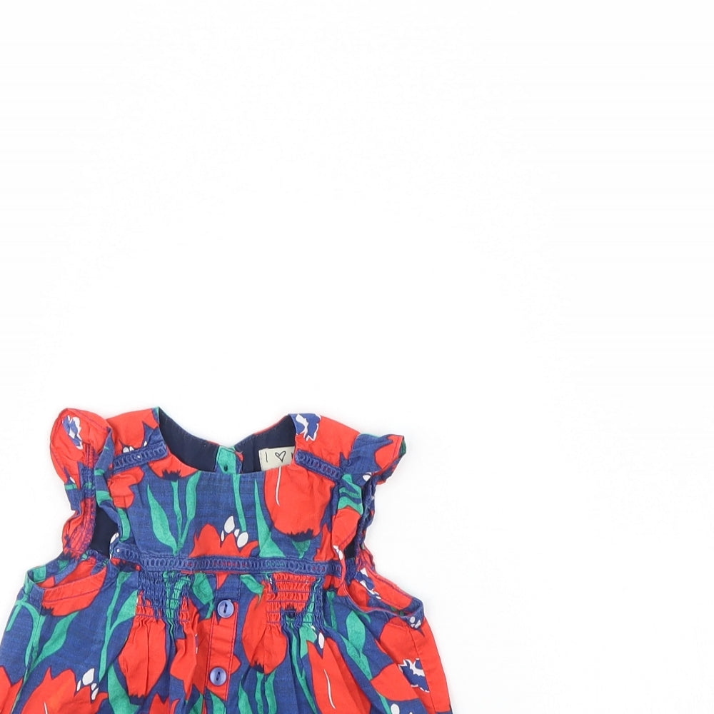 NEXT Girls Blue Floral  Basic T-Shirt Size 9-12 Months