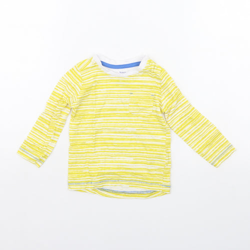 Mothercare Baby Yellow Striped  Basic T-Shirt Size 9-12 Months