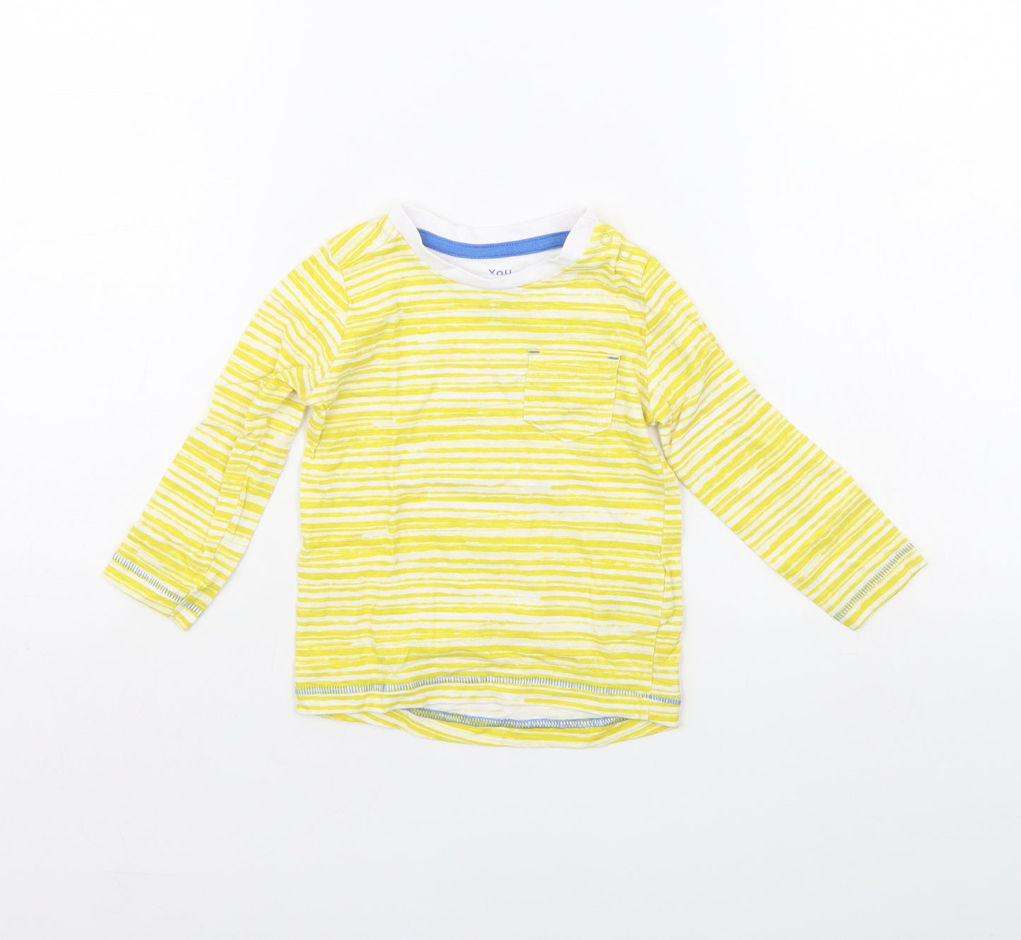 Mothercare Baby Yellow Striped  Basic T-Shirt Size 9-12 Months