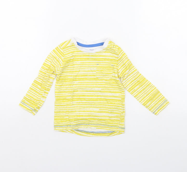 Mothercare Baby Yellow Striped  Basic T-Shirt Size 9-12 Months
