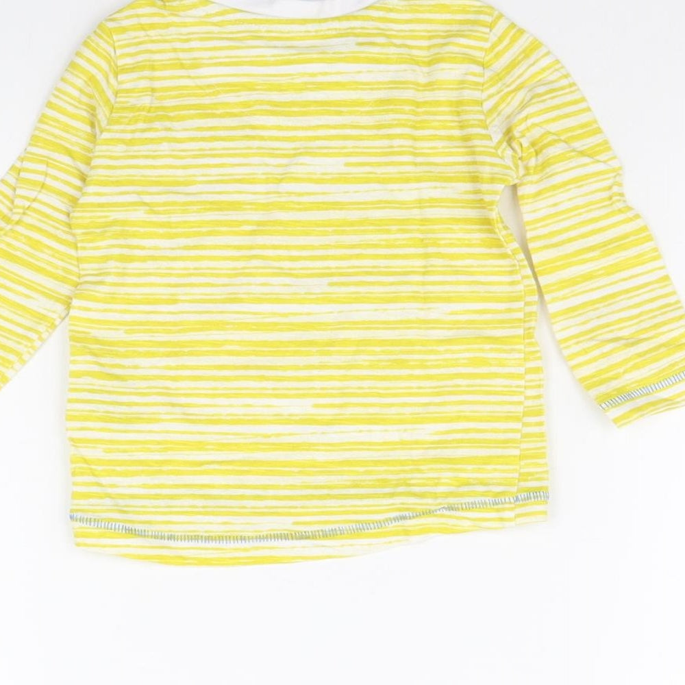 Mothercare Baby Yellow Striped  Basic T-Shirt Size 9-12 Months