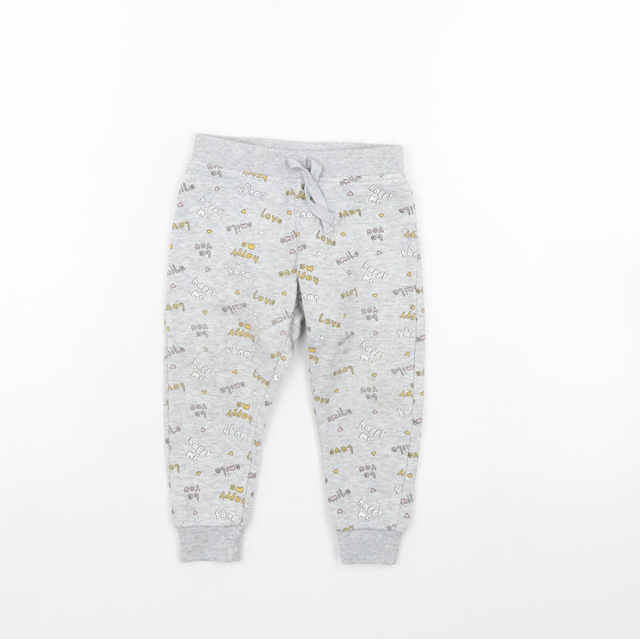 Primark Baby Grey Spotted  Jogger Trousers Size 12 Months