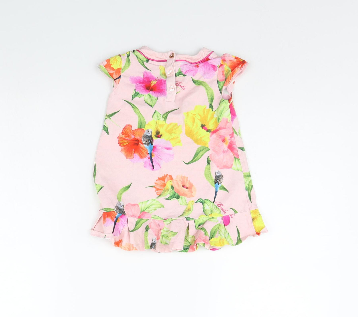 Ted Baker Girls Pink Floral  T-Shirt Dress  Size 2 Years
