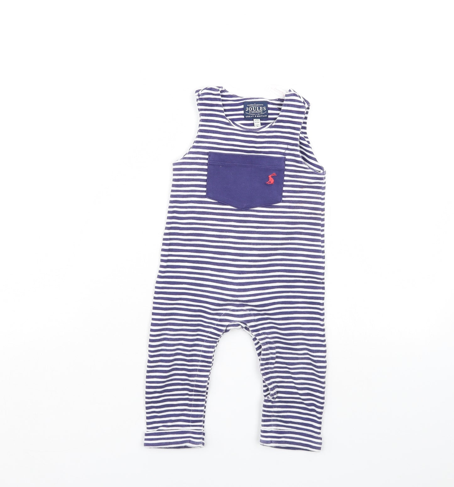 Joules Baby White Striped  Babygrow One-Piece Size 6-9 Months