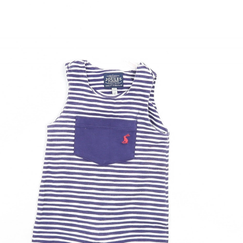Joules Baby White Striped  Babygrow One-Piece Size 6-9 Months