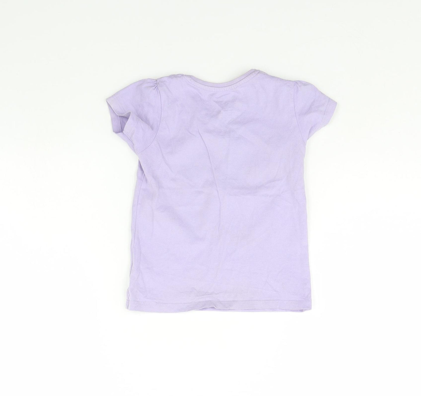 Primark Girls Purple   Basic T-Shirt Size 24 Months  - Unicorn