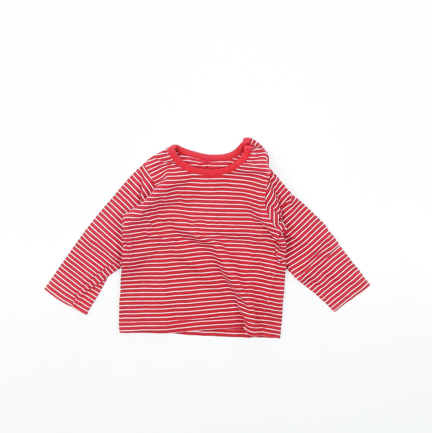 M&S Baby Red Striped  Basic T-Shirt Size 9-12 Months