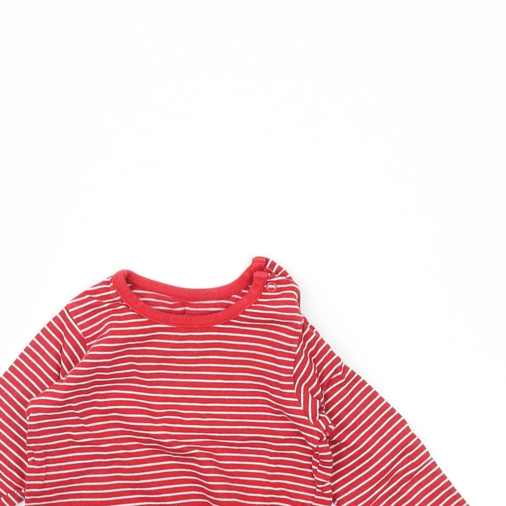 M&S Baby Red Striped  Basic T-Shirt Size 9-12 Months