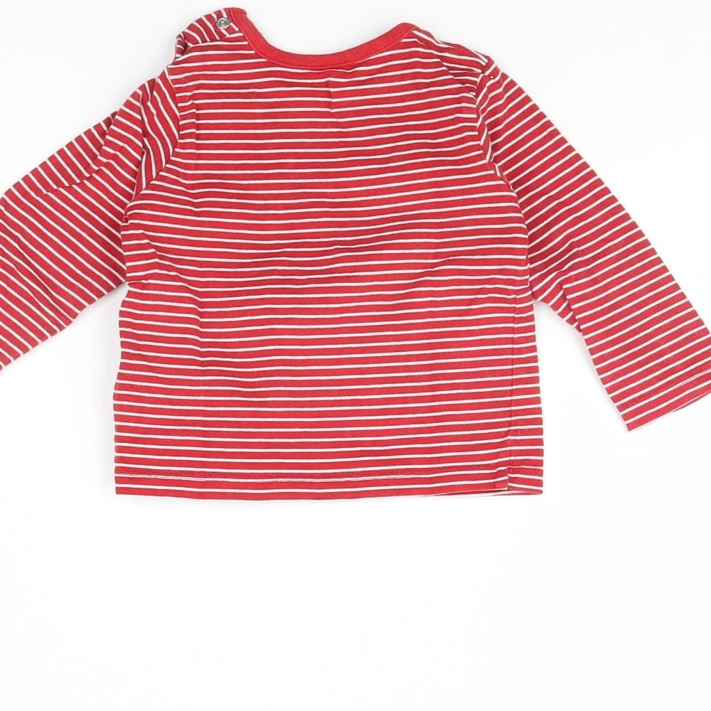 M&S Baby Red Striped  Basic T-Shirt Size 9-12 Months