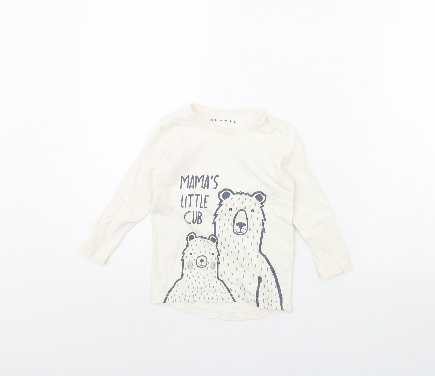 Nutmeg Girls White   Basic T-Shirt Size 2 Years  - BEAR