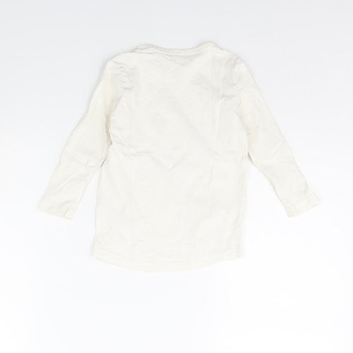 Nutmeg Girls White   Basic T-Shirt Size 2 Years  - BEAR