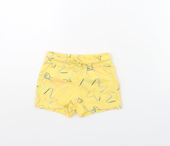 M&S Baby Yellow Spotted  Cropped Trousers Size 9 Months  - sea life