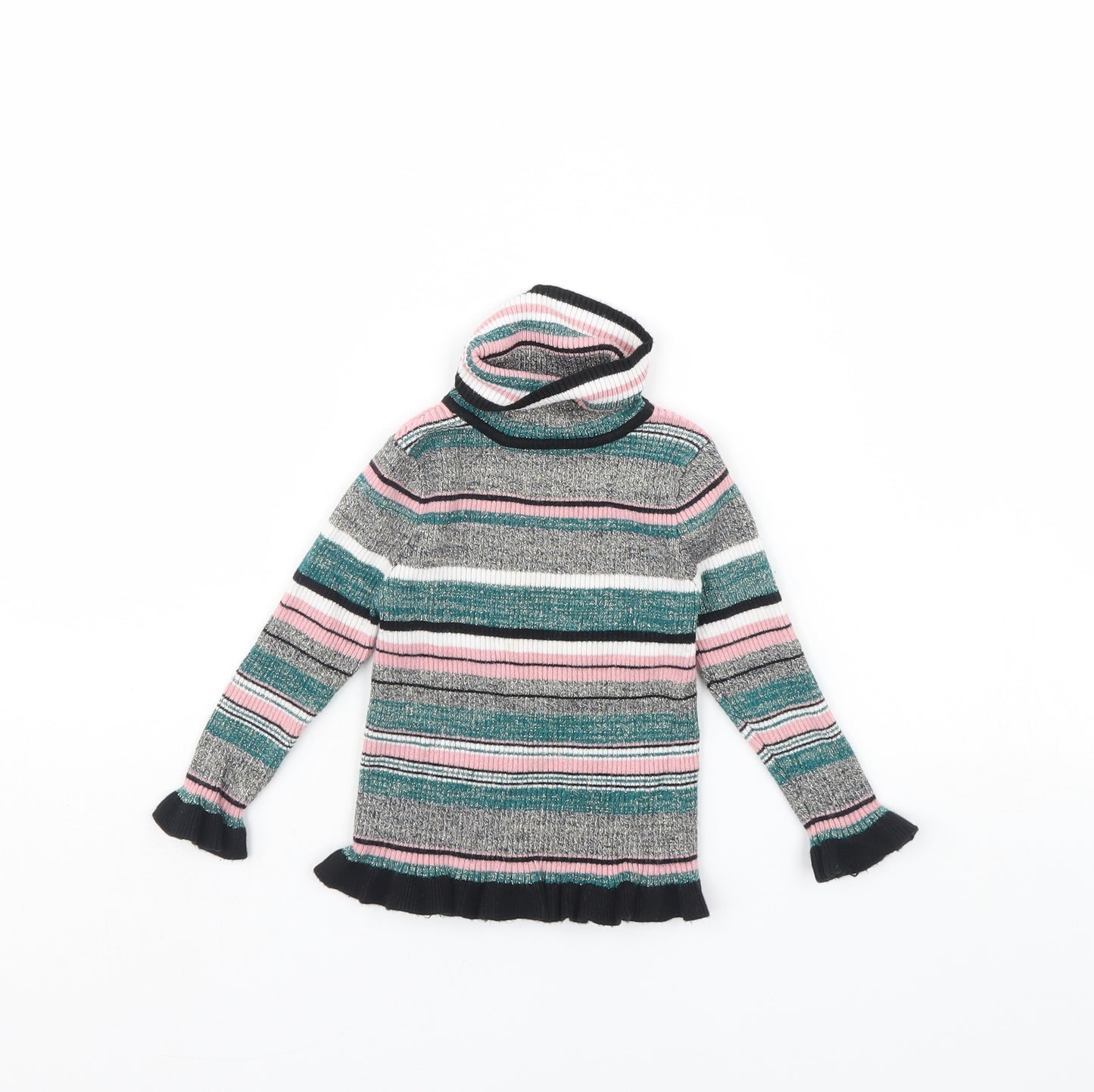 Primark Girls Multicoloured Striped  Pullover Jumper Size 3 Years
