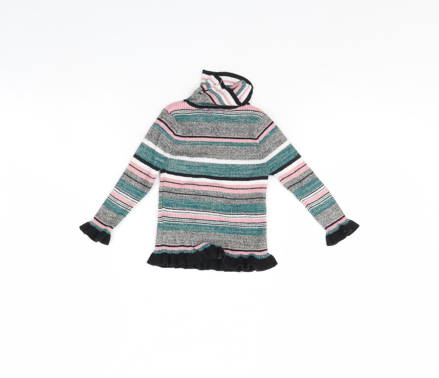 Primark Girls Multicoloured Striped  Pullover Jumper Size 3 Years