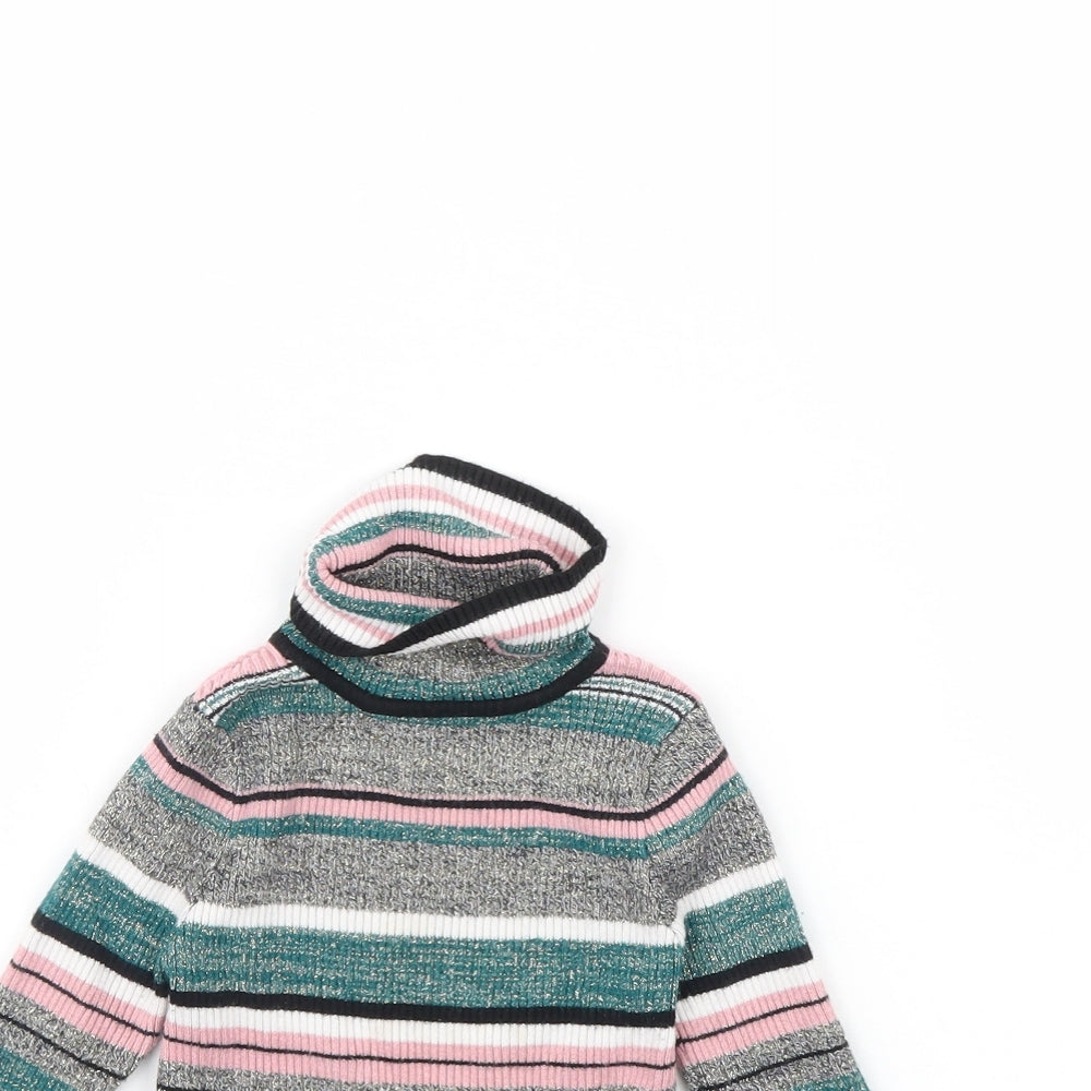 Primark Girls Multicoloured Striped  Pullover Jumper Size 3 Years